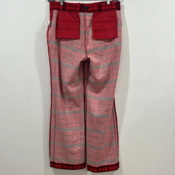 Ann Taylor Red Black Plaid Flare Pants, Size‎ 10 - Picture 11 of 16